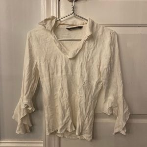 white vintage 60s long sleeve shirt